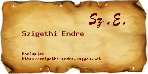 Szigethi Endre névjegykártya