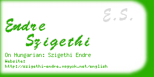 endre szigethi business card